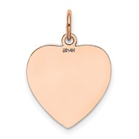 14K Rose Gold Polished Engravable 16mm Heart Disc Pendant view 4