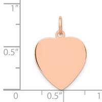 14K Rose Gold Polished Engravable 16mm Heart Disc Pendant view 3
