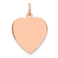 14K Rose Gold Polished Engravable 16mm Heart Disc Pendant view 1