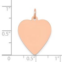 14K Rose Gold Polished Engravable 18mm Heart Disc Pendant view 3