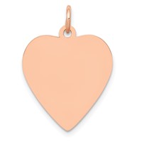 14K Rose Gold Polished Engravable 18mm Heart Disc Pendant view 1