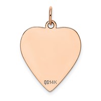 14K Rose Gold Polished Engravable 19mm Heart Disc Pendant view 4