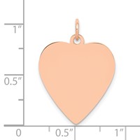 14K Rose Gold Polished Engravable 19mm Heart Disc Pendant view 3