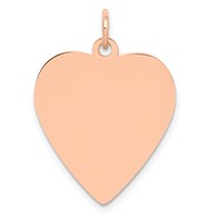 14K Rose Gold Polished Engravable 19mm Heart Disc Pendant view 1
