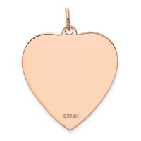 14K Rose Gold Polished Engravable 25mm Heart Disc Pendant view 4