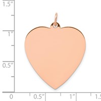 14K Rose Gold Polished Engravable 25mm Heart Disc Pendant view 3
