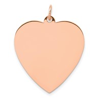 14K Rose Gold Polished Engravable 25mm Heart Disc Pendant view 1