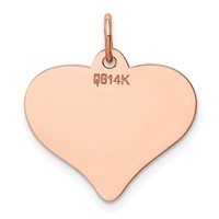 14K Rose Gold Polished Engravable 18mm Heart Disc Pendant view 4