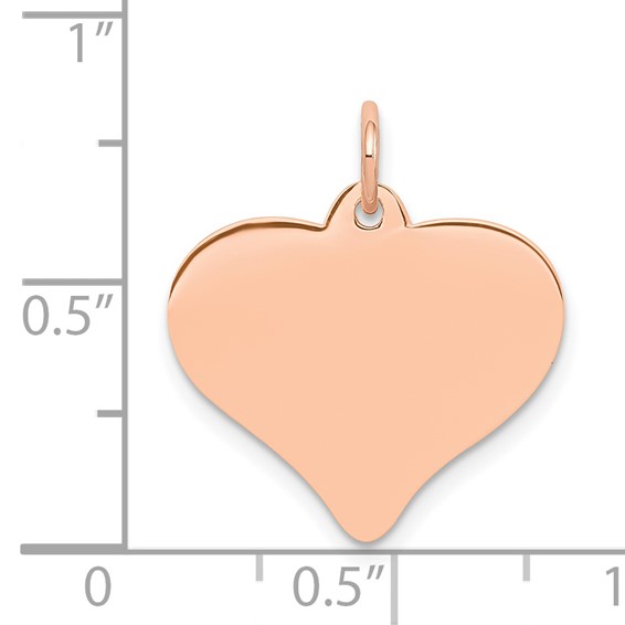 14K Rose Gold Polished Engravable 18mm Heart Disc Pendant