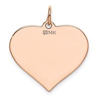 14K Rose Gold Polished Engravable 24mm Heart Disc Pendant view 4