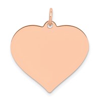 14K Rose Gold Polished Engravable 24mm Heart Disc Pendant view 1