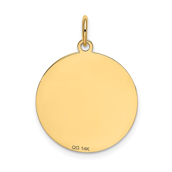 14k CHIHUAHUA 20mm Engravable Disc Dog Charm
