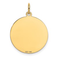 14K Yellow Gold Golden Retriever 20mm Engravable Disc Dog Charm view 4