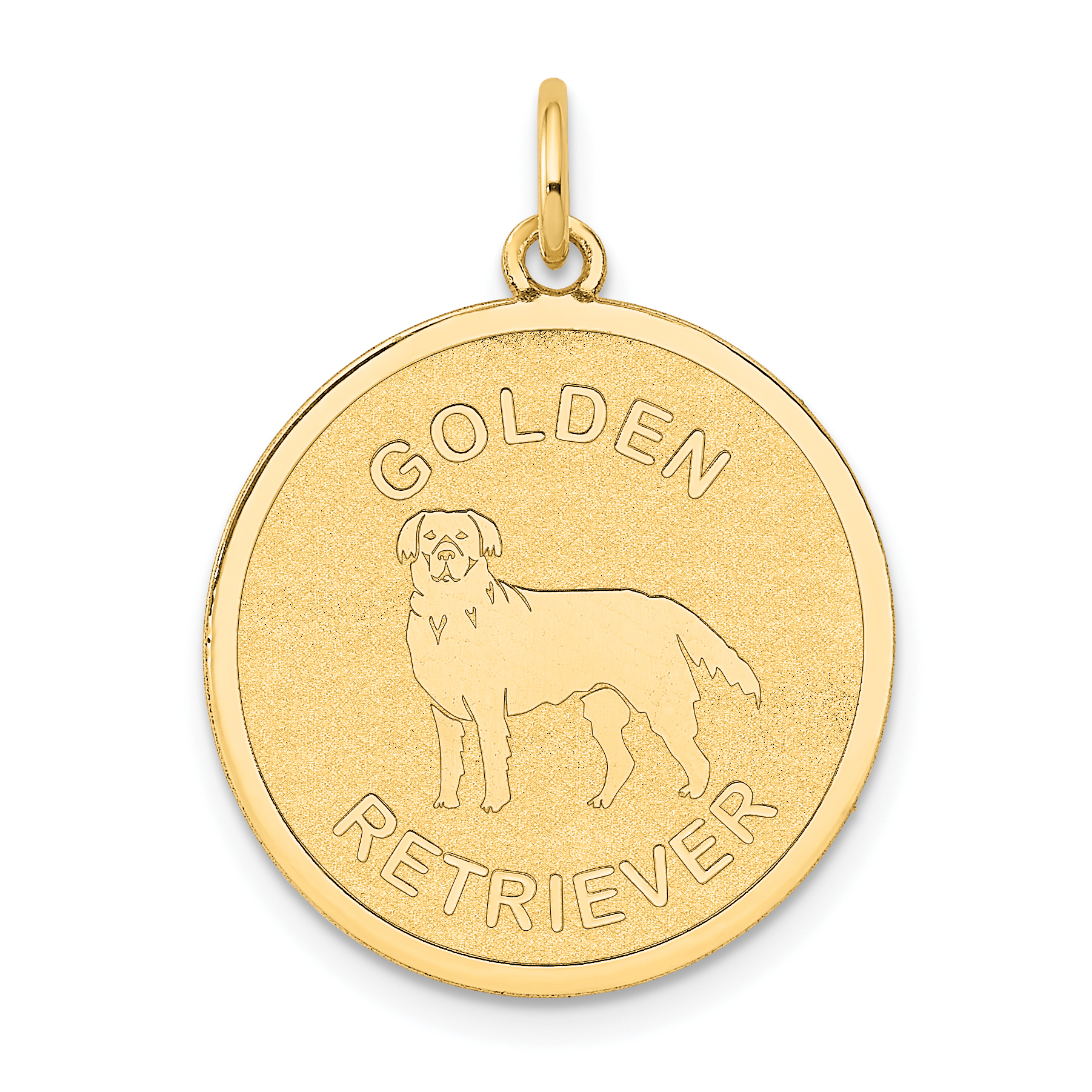 14k Golden Retriever Disc Charm (XAC869)