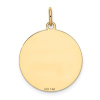 14K Yellow Gold Labrador Retriever 20mm Engravable Disc Dog Charm view 4