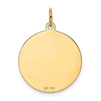 14K Yellow Gold Pug 20mm Engravable Disc Dog Charm view 4