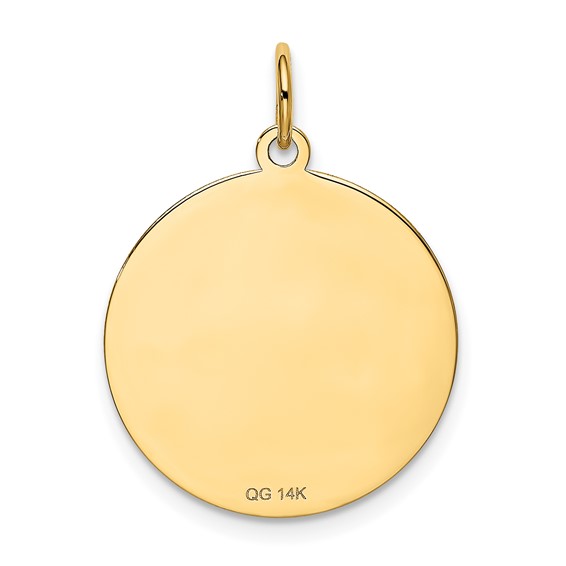 14k PUG 20mm Engravable Disc Dog Charm