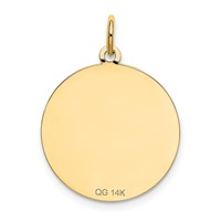 14K Yellow Gold Shih Tzu 20mm Engravable Disc Dog Charm view 4