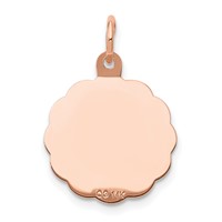 14K Rose Gold Baptism Charm with Cross Round Disc view 4