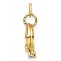 14K White Gold Polished 3-D CZ Wedding Rings Charm view 4