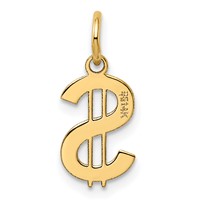 14K Yellow Gold Polished Dollar Sign Charm view 4