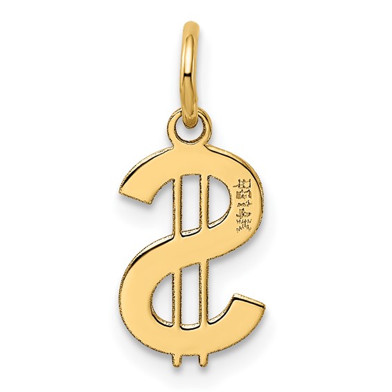 14k Polished Dollar Sign Charm