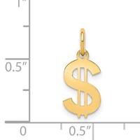 14K Yellow Gold Polished Dollar Sign Charm view 3