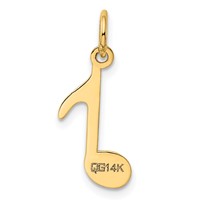 14K Yellow Gold Polished Musical Note Charm view 4