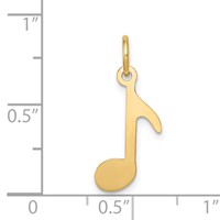 14K Yellow Gold Polished Musical Note Charm view 3