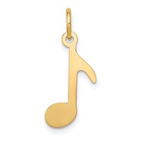 14K Yellow Gold Polished Musical Note Charm view 1