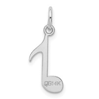 14K White Gold Polished Musical Note Charm view 4