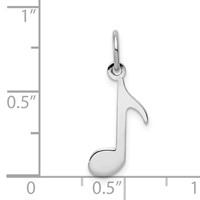 14K White Gold Polished Musical Note Charm view 3