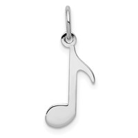 14K White Gold Polished Musical Note Charm view 1