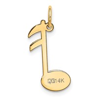 14K Yellow Gold Polished Musical Note Charm view 4