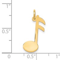 14K Yellow Gold Polished Musical Note Charm view 3
