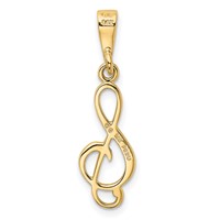 14K Yellow Gold Treble Clef Charm view 4