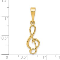 14K Yellow Gold Treble Clef Charm view 3