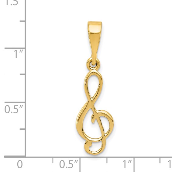 Gold Treble Clef Charm