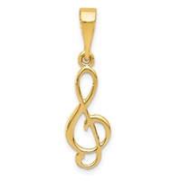 14K Yellow Gold Treble Clef Charm view 1