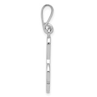 14K White Gold Treble Clef Pendant view 2