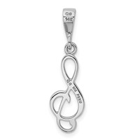 14K White Gold Treble Clef Pendant view 4