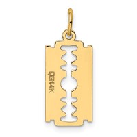 14K Polished Razor Blade Charm view 4