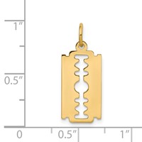 14K Polished Razor Blade Charm view 3