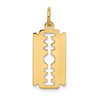 14K Polished Razor Blade Charm view 1