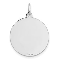 14K White Gold Golden Retriever 20mm Engravable Disc Dog Charm view 4