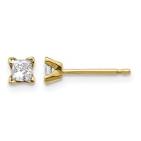 14K AA Quality Complete Princess-cut Diamond Stud Earrings view 1