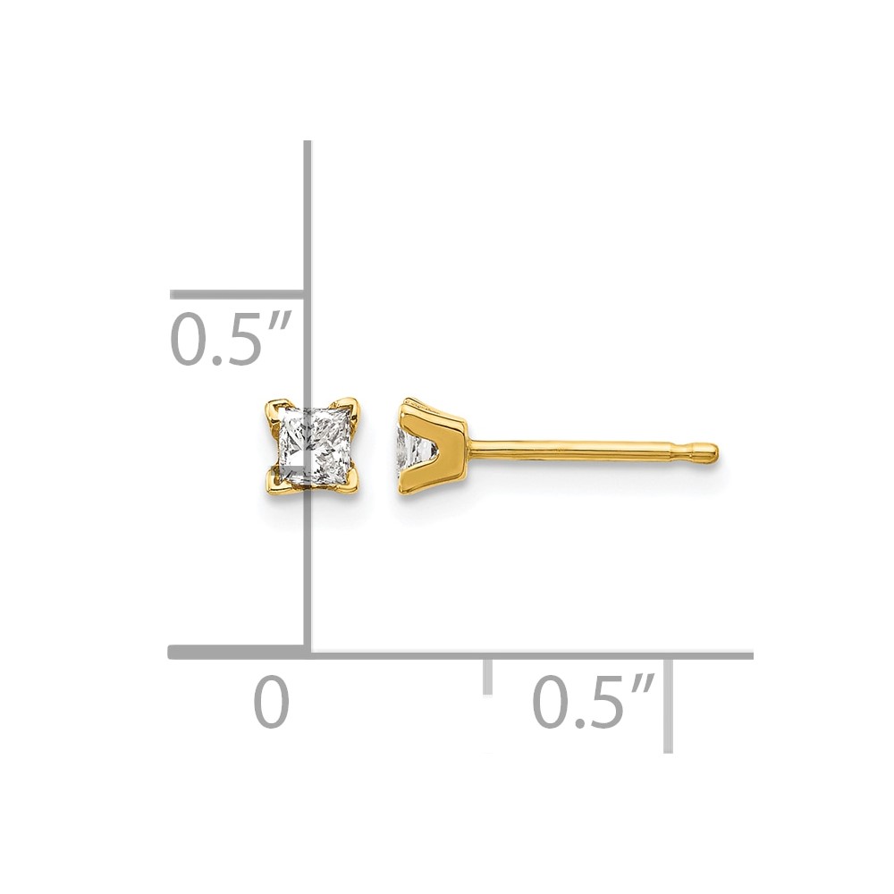 14k AAA Quality Complete Princess-cut Diamond Earrings (XAP2AAA)