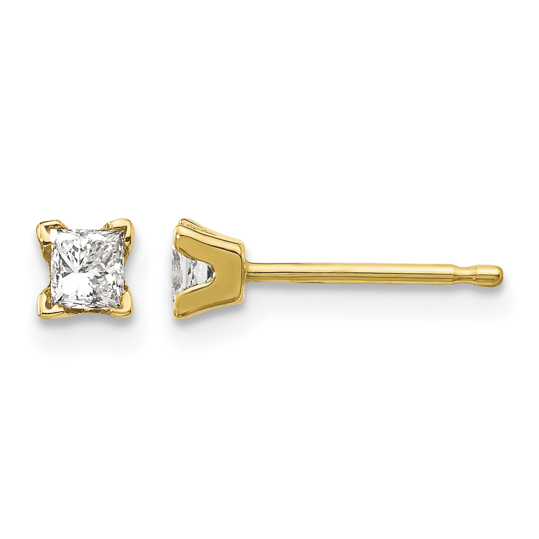 14k AAA Quality Complete Princess-cut Diamond Earrings (XAP2AAA)