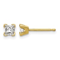 14K Aaa Quality Complete Princess-cut Diamond Earrings view 1