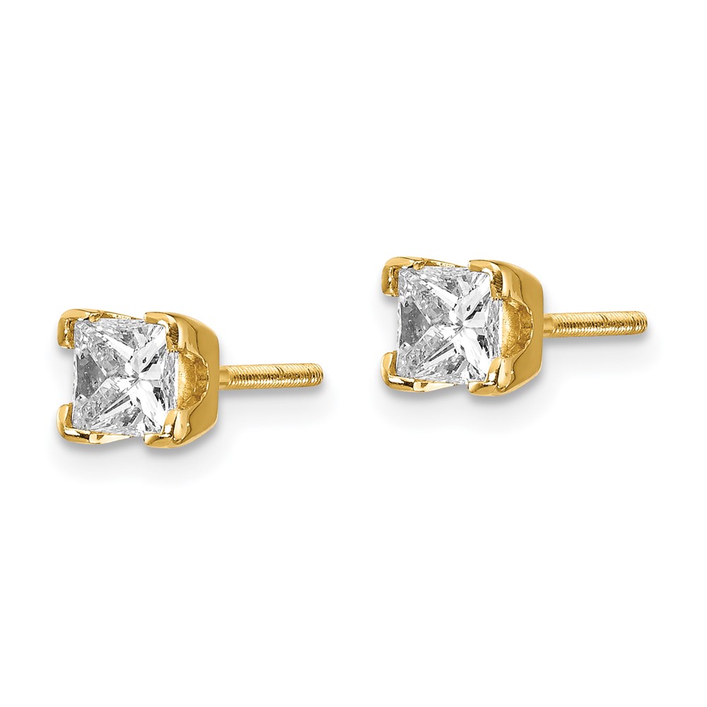 14k AAA Quality Complete Princess-cut Diamond Earrings (XAP5AAA)